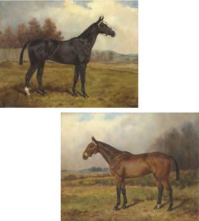 Henry Frederick Lucas-Lucas - Dick Turpin; and Miss Sutton: Hunters in autumn landscapes