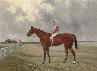 Henry Frederick Lucas Lucas - Isinglass with Tommy Loates up, on a race course