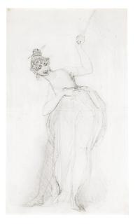 Henry Fuseli, R.A. - Recto: A Young Woman Brandishing A Whip Verso: A Young Woman Sewing