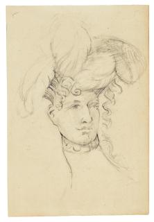 Henry Fuseli, R.A. - Study Of A Lady, Wearing A Choker And An Elaborate Head-Dress