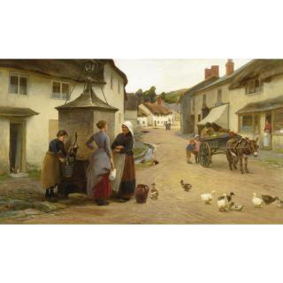 Henry Garland - Village Gossips In Beer, South Devon