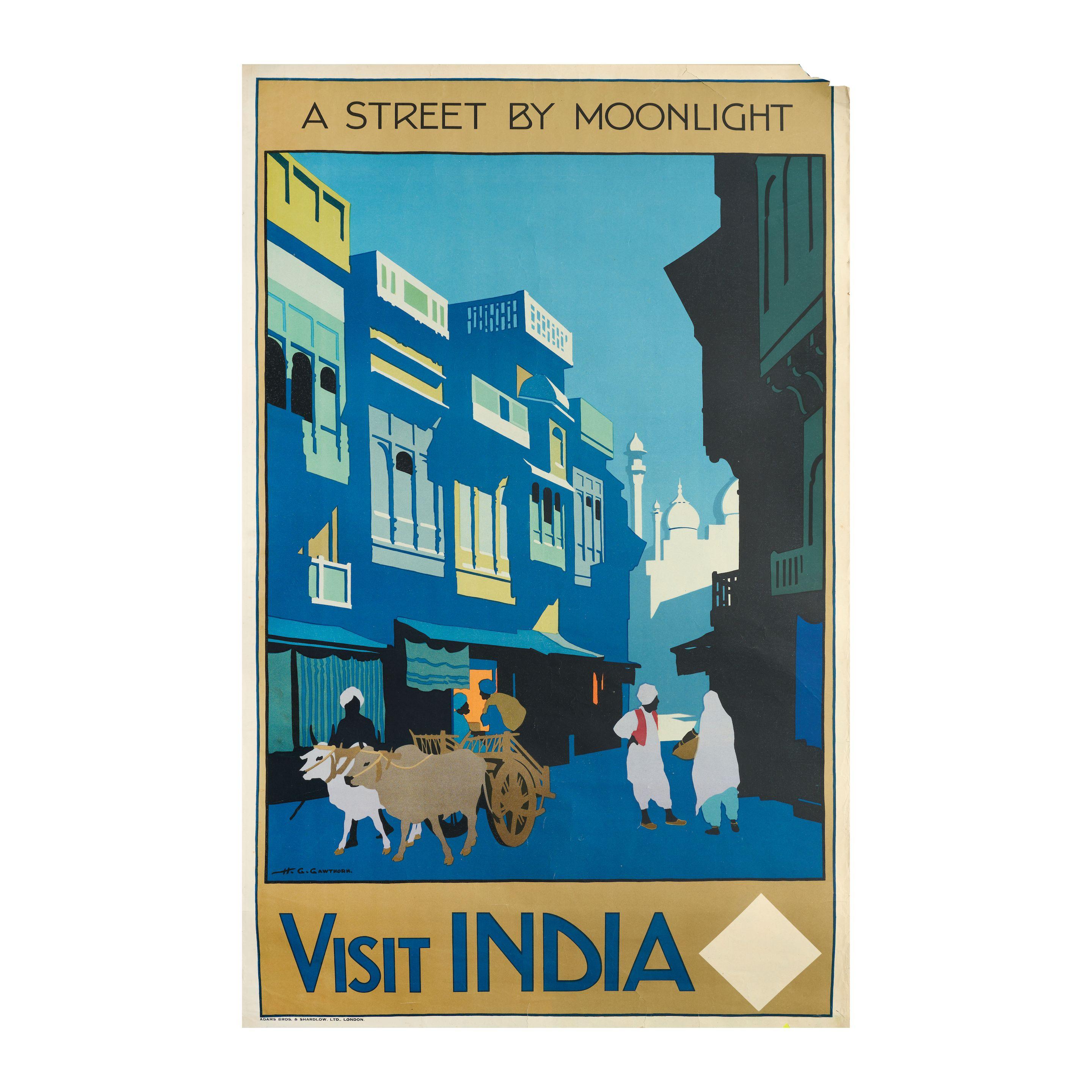 Henry George Gawthorn - Visit India. A Street By Moonlight.
