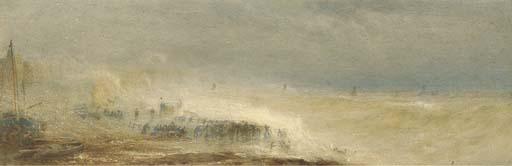 Henry George Hine, R.I. - The Chain Pier, Brighton, during the hurricane, 24 November 1824