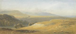 Henry George Hine, R.I. - View Of The South Downs, Near Eastbourne, Sussex