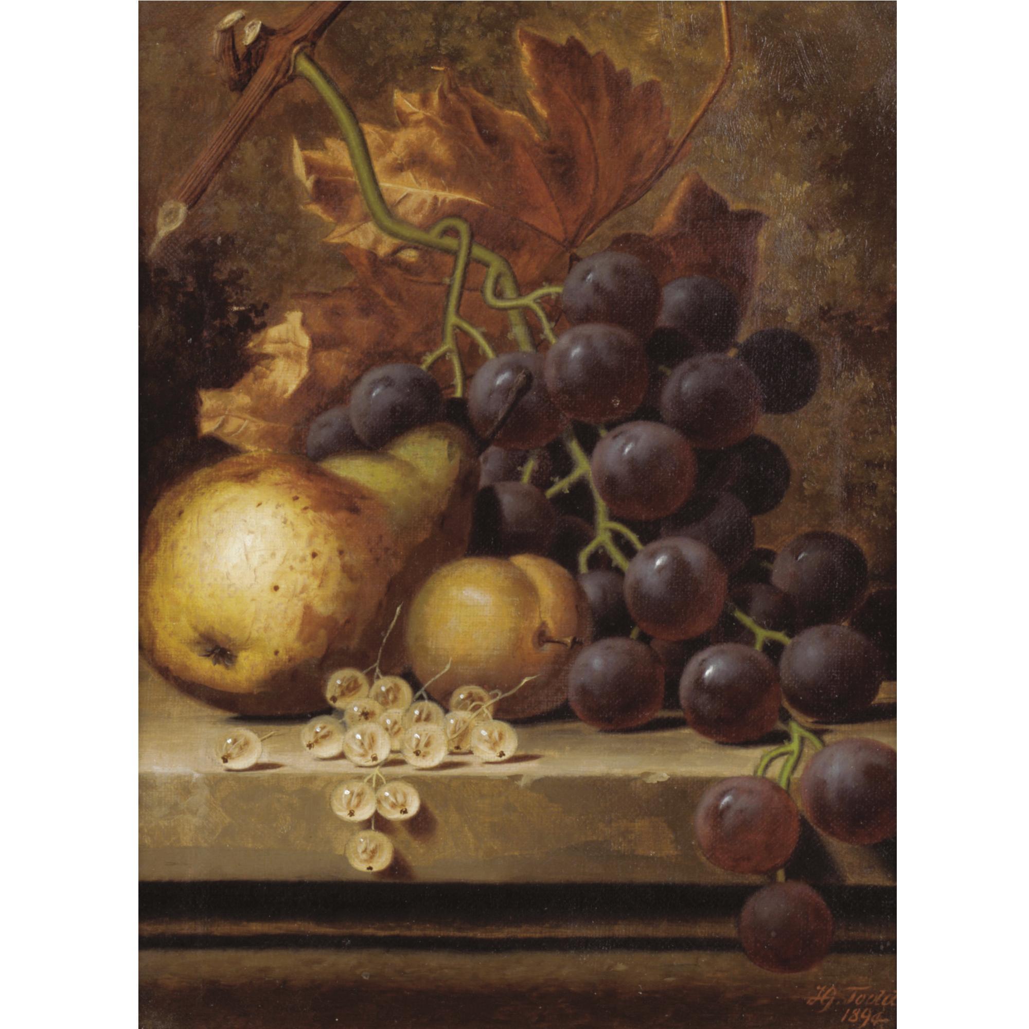 Henry George Todd - Still Life Of Pears And Grapes; Still Life Of Grapes And Plums