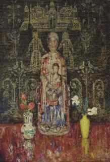 Henry Golden Dearth - Still life with sculpture of Mother and Child