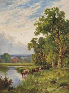 Henry H. Parker - Evening on the Stour, Harlow, Essex