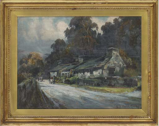 Henry Hadfield Cubley - Sunshine after rain, Arthog, North Wales; and Old Cottages, Arthog, North Wales