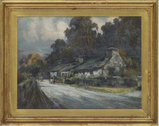 Henry Hadfield Cubley - Sunshine after rain, Arthog, North Wales; and Old Cottages, Arthog, North Wales