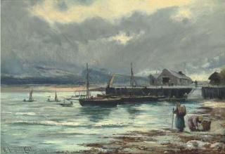 Henry Hadfield Cubley - The harbour Barmouth, North Wales