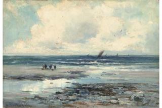 Henry Hadfield Cubley - Waiting for the fishing boats, Cardigan Bay