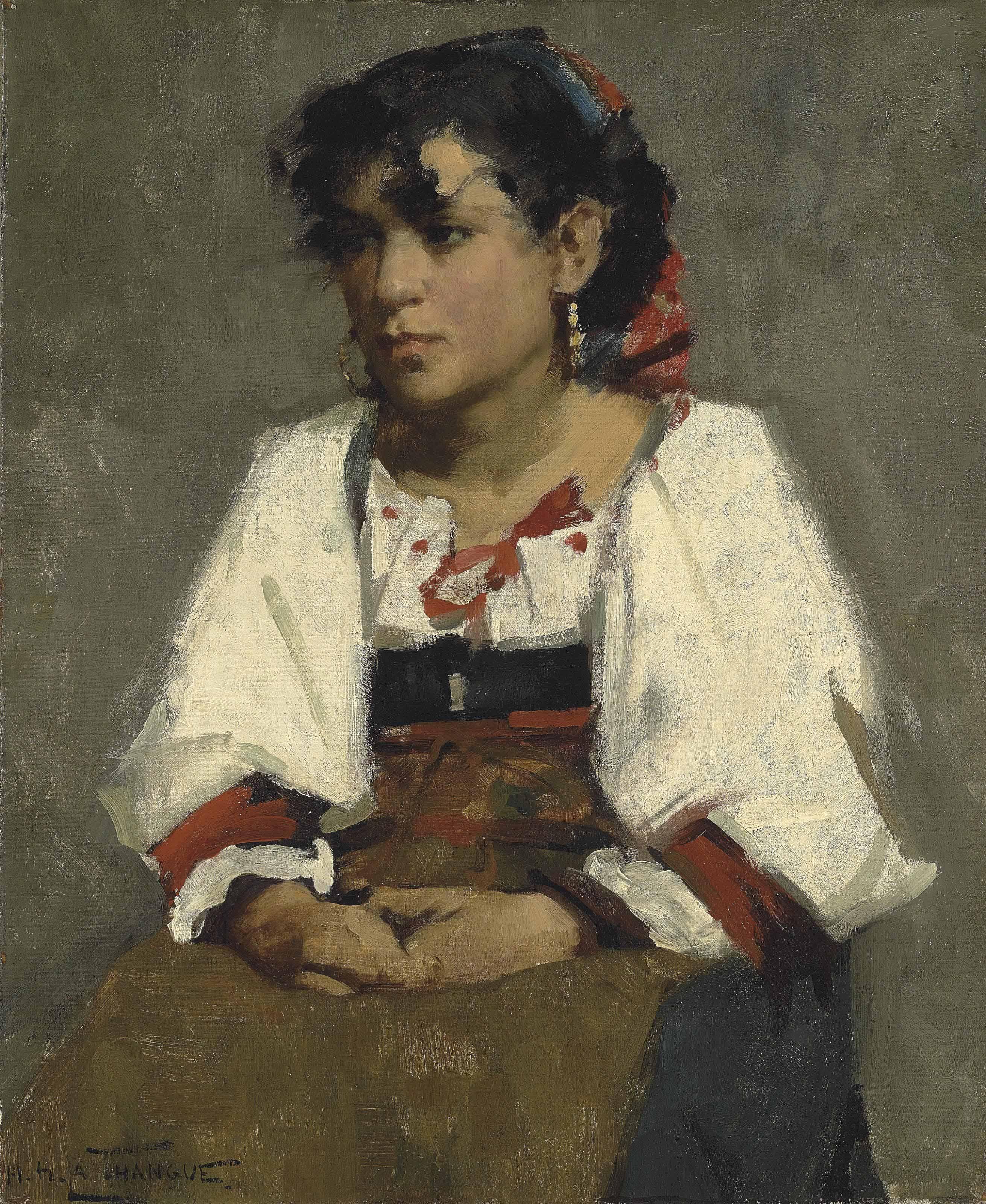 Henry Herbert La Thangue, R.A. - Italian Peasant Girl