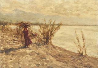 Henry Herbert La Thangue, R.A. - Windswept Walk, Carrara Mountains, Italy