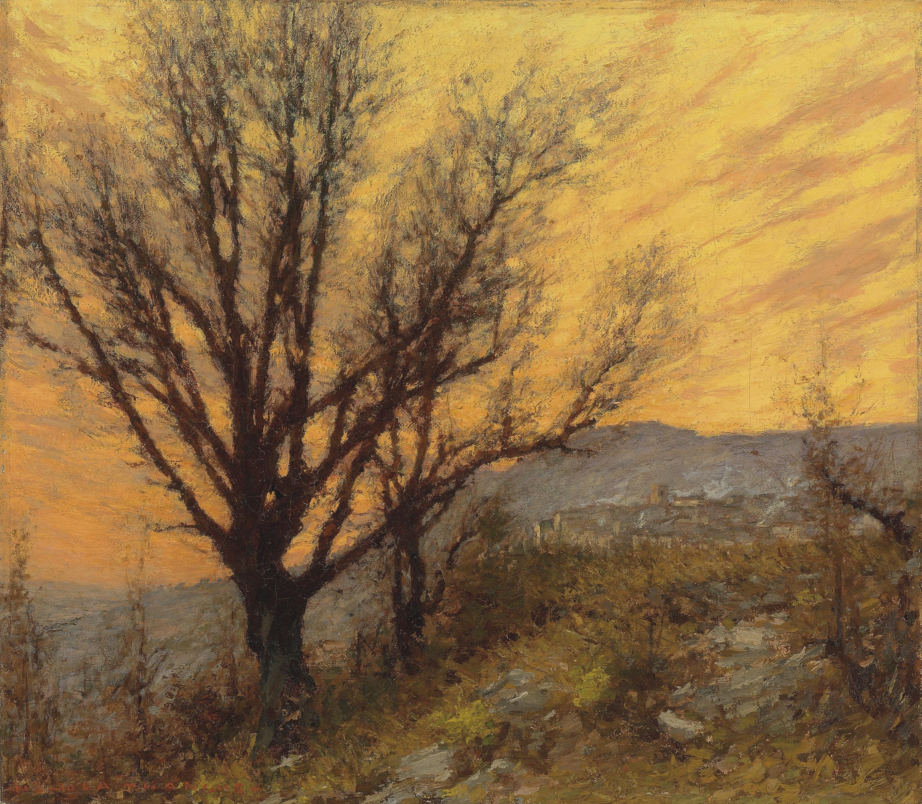 Henry Herbert La Thangue, R.A. - Winter in the Seaward Alps, St Jeannet