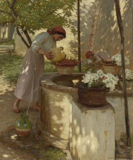 Henry Herbert La Thangue - British winter In Liguria