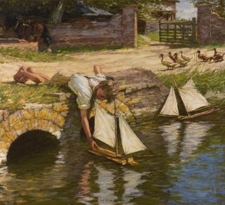 Henry Herbert La Thangue - The Farm Pond
