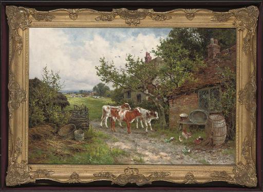 Henry Hillier Deacon Parker - A farmyard discussion