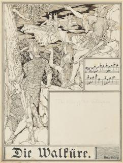 Henry Holiday - Illustration For Wagner\'S Centenary Programme At The Royal Albert Hall, 1913: \'The Ride Of The Valkyries\'
