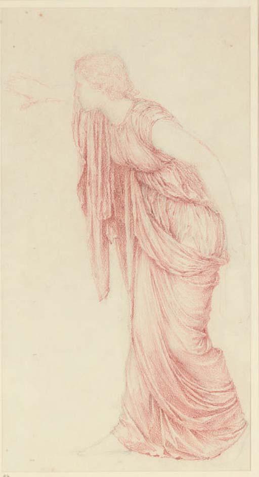 Henry Holiday - Study of a draped classical figure, full-length