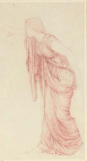 Henry Holiday - Study of a draped classical figure, full-length