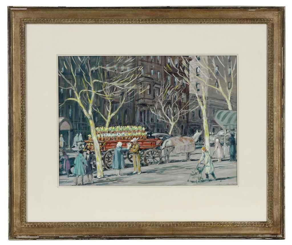 Henry Ives Cobb - A flower seller on the street