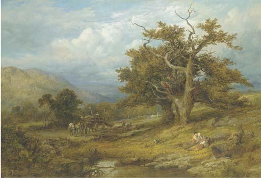 Henry James Holding - The logging wagon