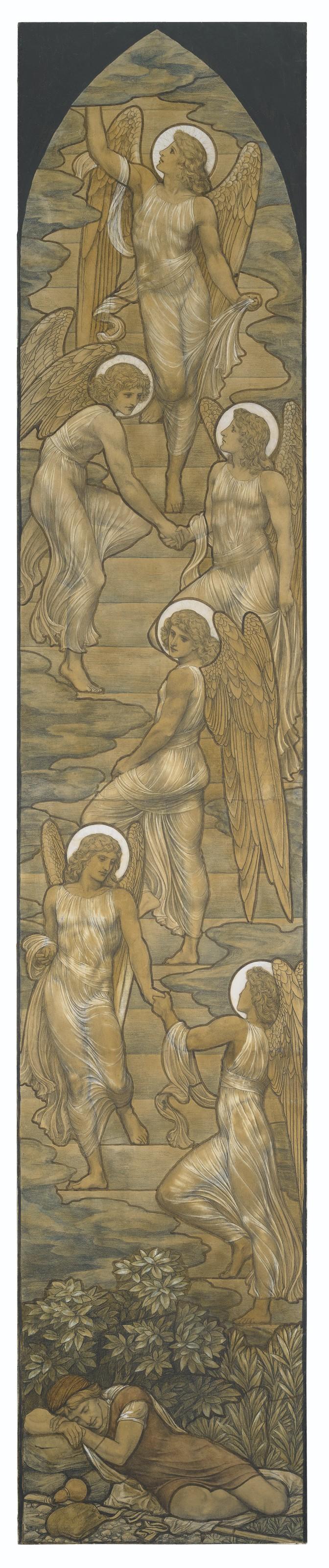 Henry James Holiday - Jacob\'s ladder: a design for a stained glass window at St Mary & St Stephen, Wolsingham