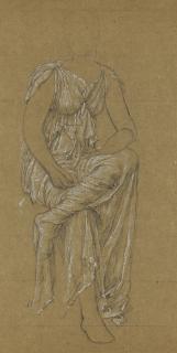 Henry James Holiday - Study Of A Seated Draped Female Figure