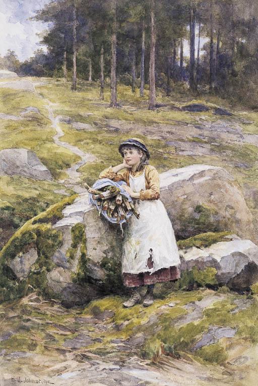 Henry James Johnstone - Girl collecting wood