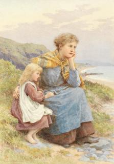 Henry James Johnstone - Mother And Daughter On The Cliff Tops