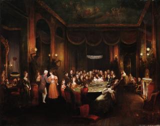 Henry James Pidding - Figures playing baccarat in a gaming room