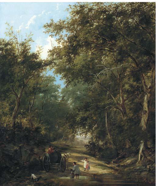 Henry John Boddington - Children Filling A Water Wagon, Traditionally Identified As A Lane Near Sevenoaks