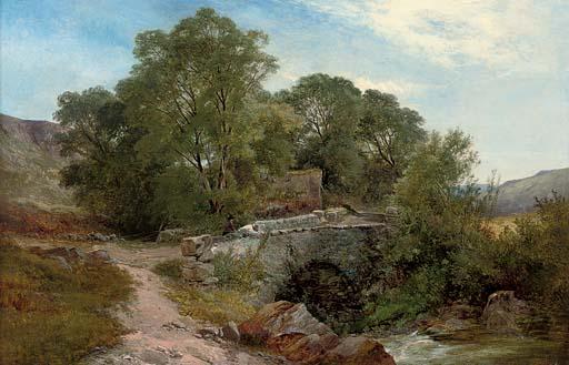 Henry John Boddington - Fishermen on a bridge