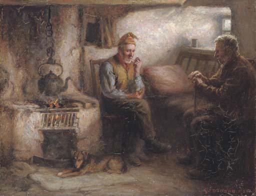 Henry John Dobson, R.S.W. - A fireside crack