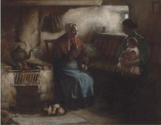 Henry John Dobson, R.S.W. - Visiting Grandma