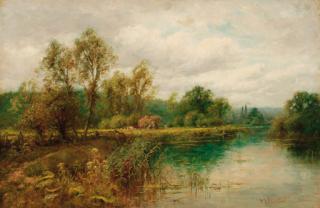 Henry John Kinnaird - Harvesting by the Thames