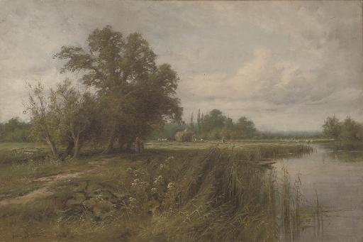 Henry John Kinnaird - Haymaking On The Arun Near Fittleworth, Sussex