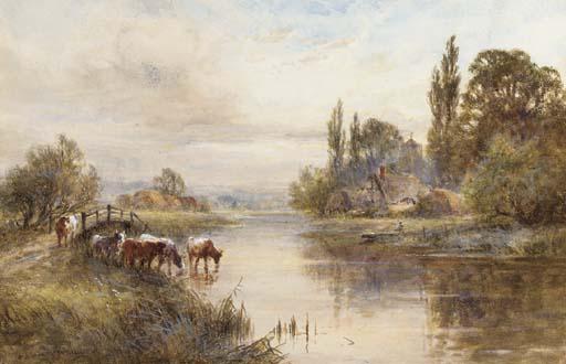Henry John Kinniard - Cattle on the banks of a river