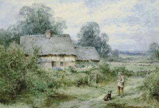 Henry John Sylvester Stannard, R.B.A. - A Reward For A Loyal Friend (Illustrated); And Ducks On A Riverbank Before A Thatched Cottage