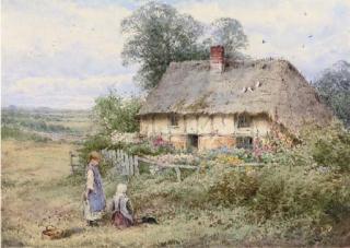 Henry John Sylvester Stannard, R.B.A. - Feeding The Kitten