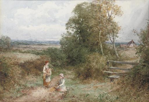 Henry John Sylvester Stannard, R.B.A. - The little gleaners (illustrated); and An autumn afternoon in Warwickshire