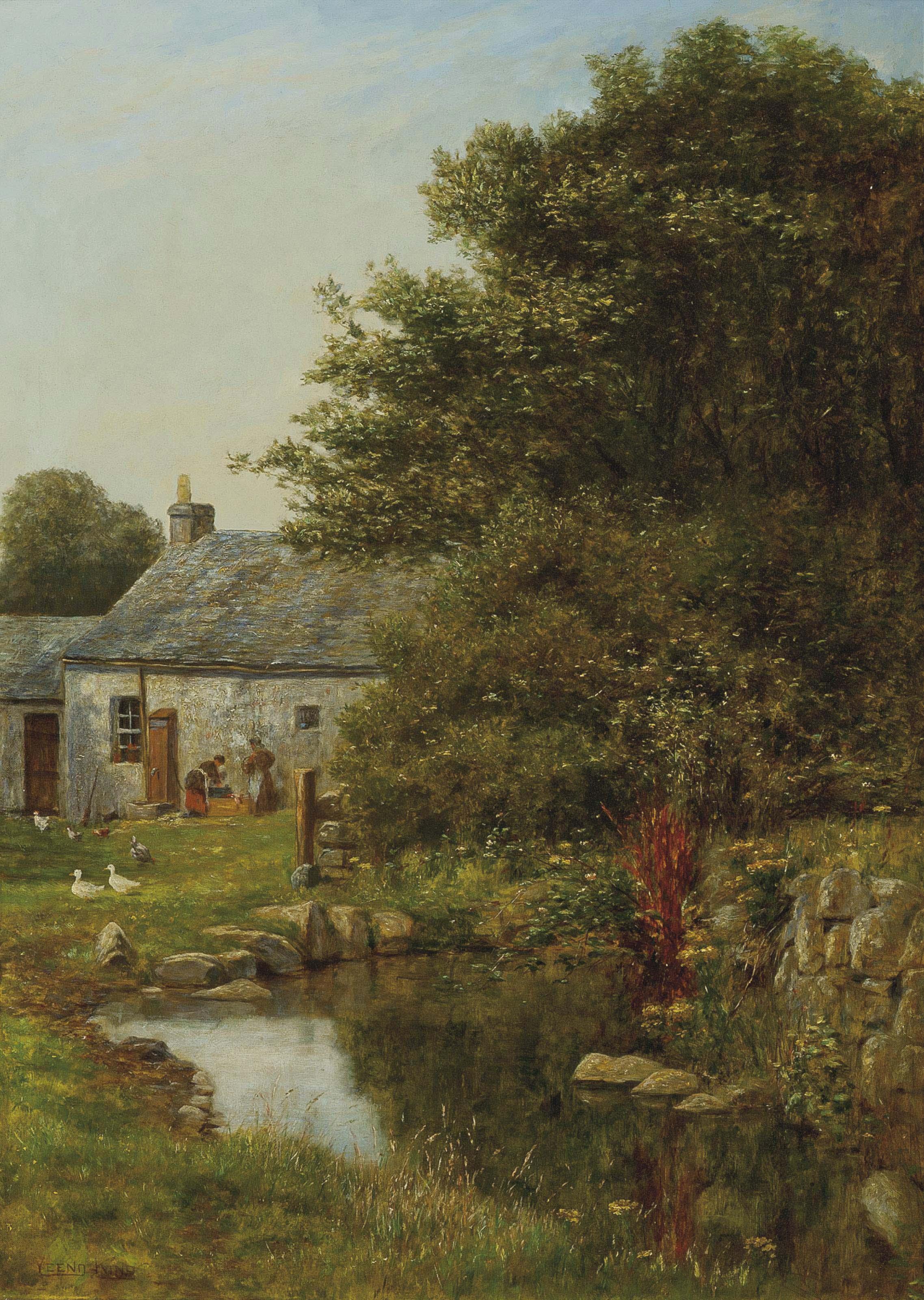 Henry John Yeend King, R.B.A., V.P.R.I., R.O.I. - At the mill pond