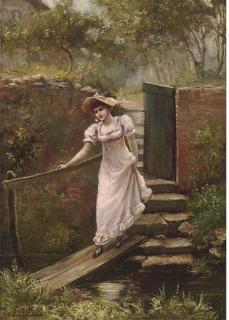 Henry John Yeend King, R.B.A., V.P.R.I., R.O.I. - Crossing the stream