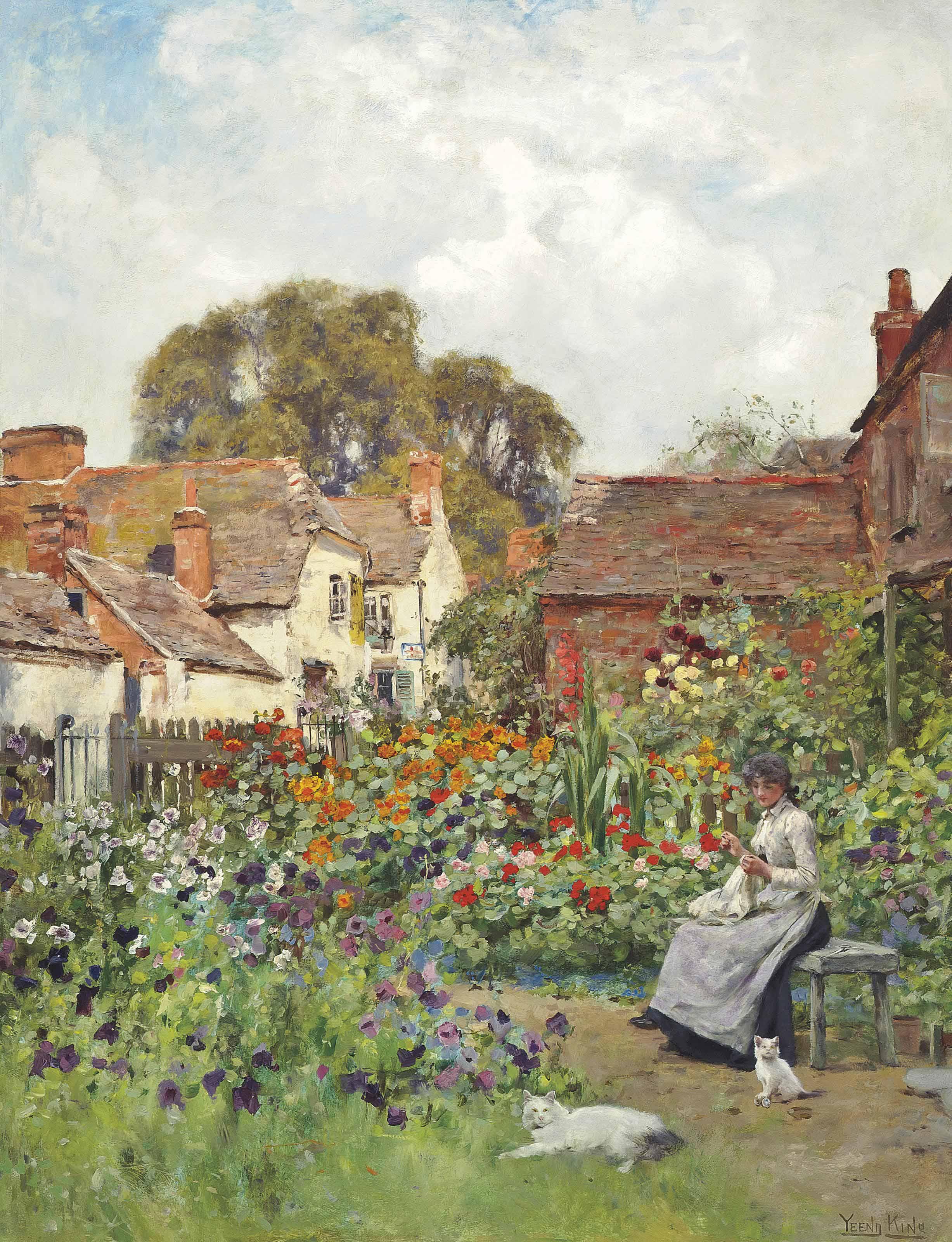 Henry John Yeend King, R.B.A., V.P.R.I., R.O.I. - In The Garden