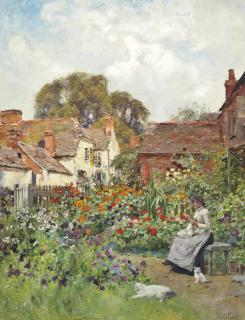 Henry John Yeend King, R.B.A., V.P.R.I., R.O.I. - In The Garden