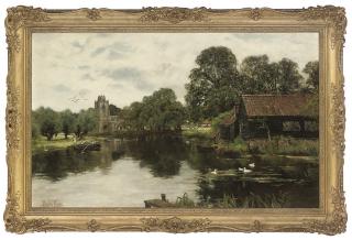 Henry John Yeend King, R.B.A., V.P.R.I., R.O.I. - On The Ouse, Hemingford Grey