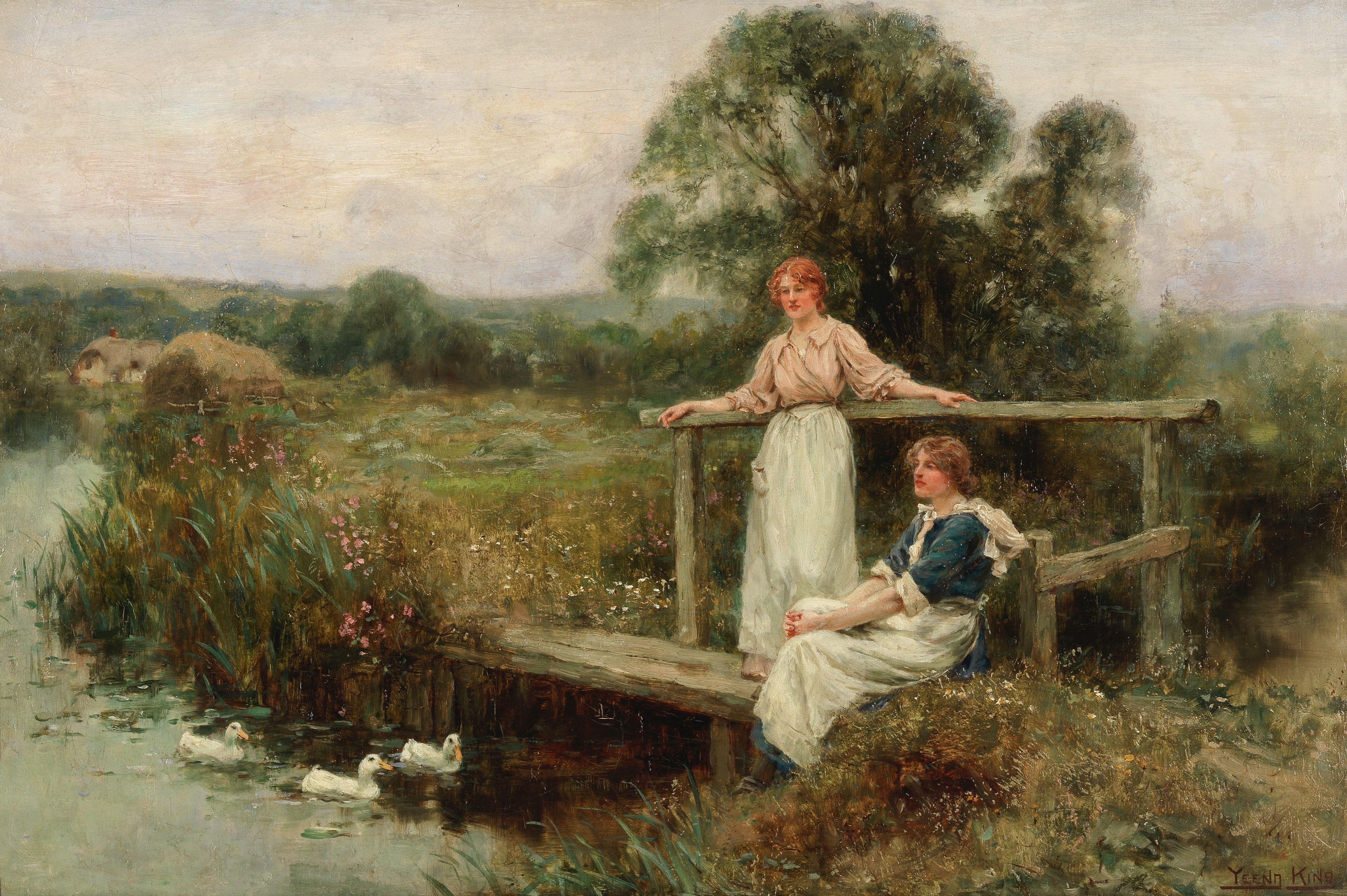 Henry John Yeend King, RBA, VPRI, ROI - Springtime by the river