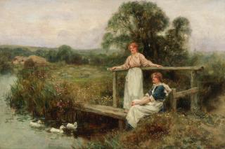 Henry John Yeend King, RBA, VPRI, ROI - Springtime by the river
