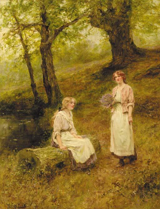 Henry John Yeend King - A rest in the bluebell woods