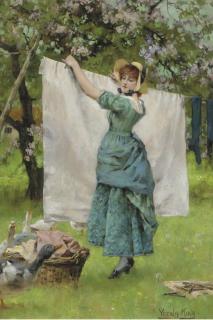 Henry John Yeend King - Curious Geese